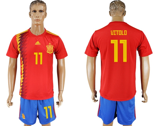 Spain #11 Vitolo Home Soccer Country Jersey